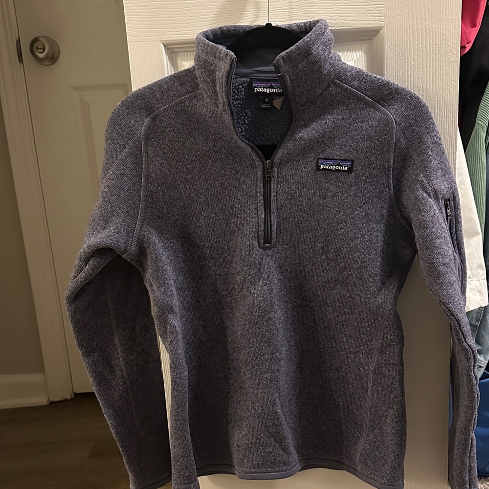 Patagonia Women's Zip-Up Sweater in Heather Blue
